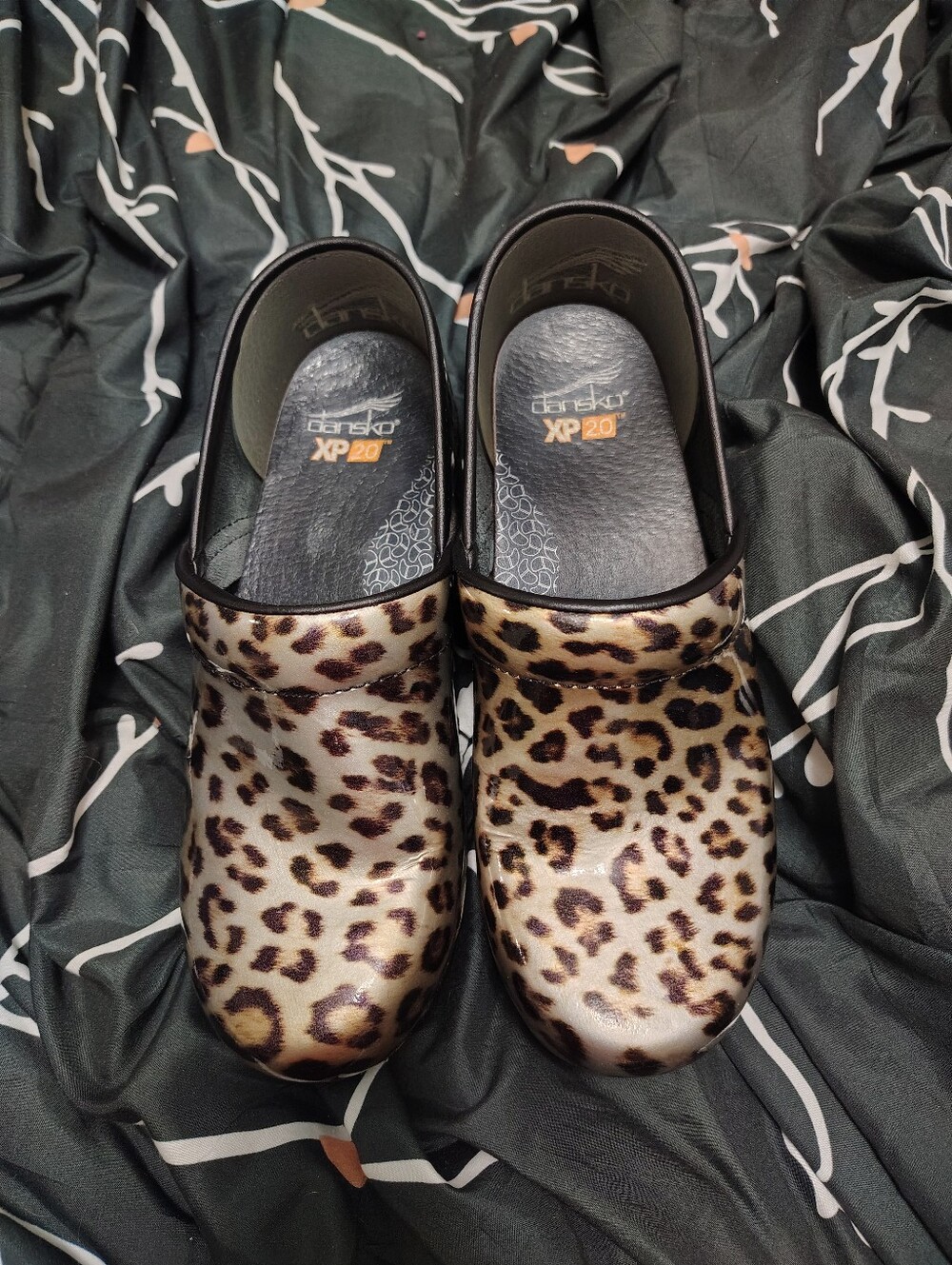 Dansko Leopard Print Leather Clog in Tan and Brown